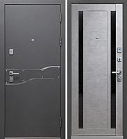 Люксор 2мм Муар антрацит микс темный - Бетон серый Царга (стекло Лакобель)