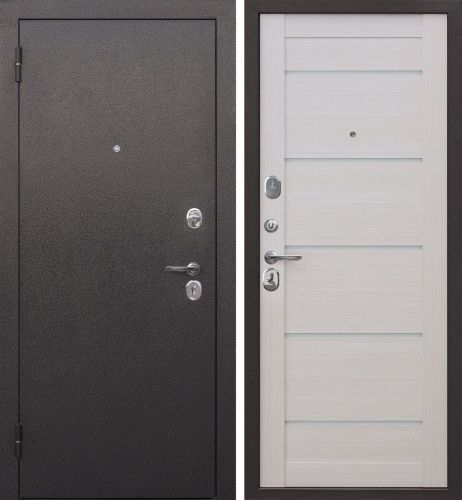 Дверь в квартиру Гарда 7 см Антик медь темный - Лиственница беж Царга