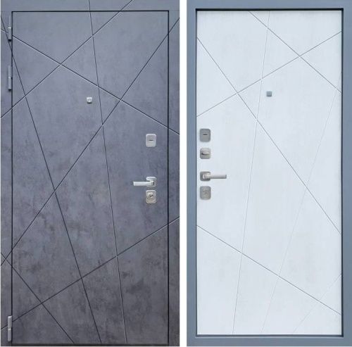 Дверь стальная Бронекс YoDoors-7 Бетон графит/Серый муар-Бетон снежный