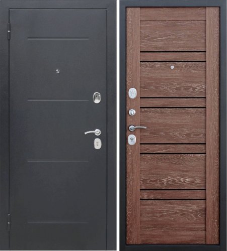 Входная дверь 7,5 см Гарда Серебро Шале корица Царга