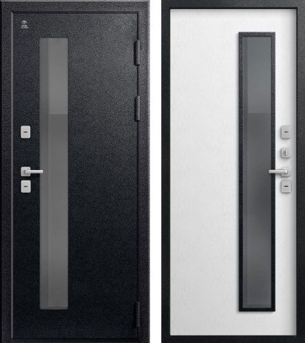 Центурион Т-20 Чёрный муар-Софт ясень белый (термодверь со стеклом) Центурион Т-20 Чёрный муар-Софт ясень белый (термодверь со стеклом)