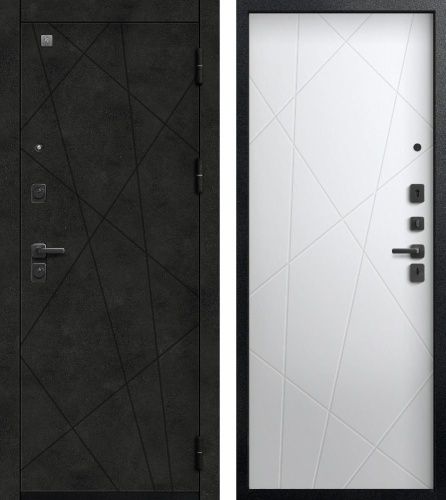 Центурион В-16 Чёрный муар+МДФ Бетон тёмный - Кашемир белый