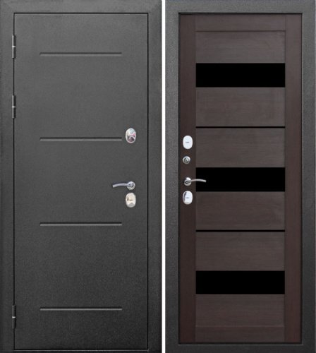 Дверь с терморазрывом 11 см ISOTERMA Серебро Темный кипарис Царга