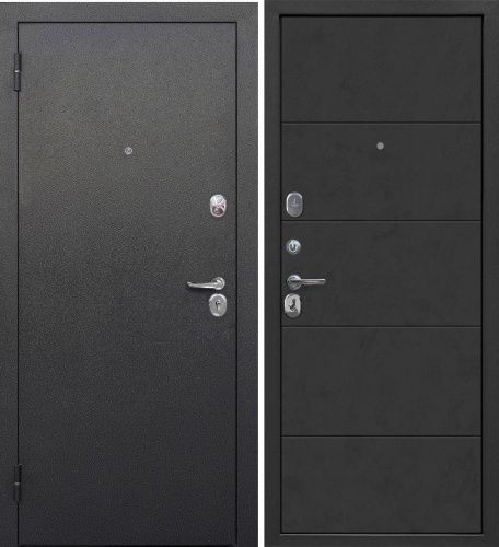 Дверь металлическая 7,5 см Гарда Букле черный бетон графит NEW в квартиру Дверь металлическая 7,5 см Гарда Букле черный бетон графит NEW в квартиру
