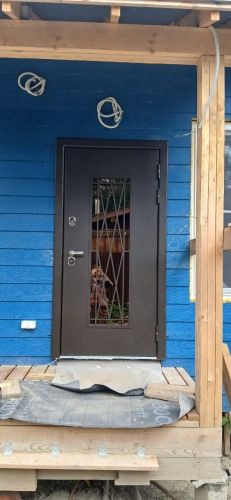 ВЕСТА  MAX Дуб полярный - RAL 8019 или Муар Кортен стеклопакет, решетка снаружи фото 3