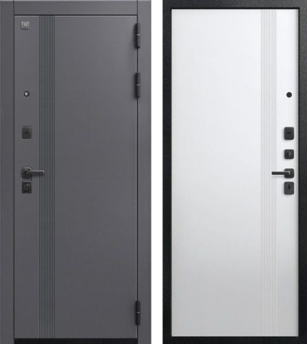 Центурион В-17 Чёрный муар+МДФ Кашемир графит - Кашемир белый