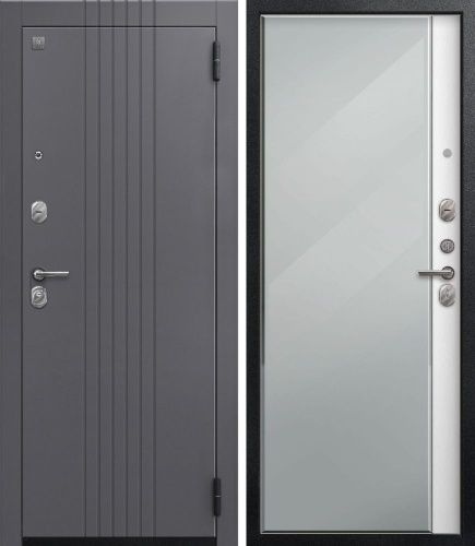 Центурион SEZAM А-12/1 Черный муар+Кашемир графит-Софт ясень белый (зеркало)